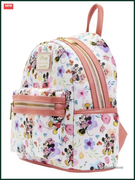 Loungefly Disney Mickey Minnie Mini Backpack Floral Print Vegan Leather main image 6